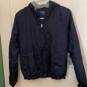 VTG NWT Cherokee Windbreaker Hoodie Jersey lined zip front jacket boys sz 14/16